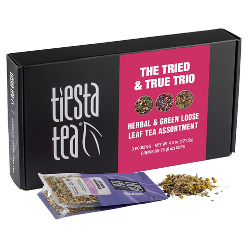 Tiesta Tea - Tiesta's Top Loose Leaf Tea Gift Box, Loose Leaf, Medium Caffeinated Variety Pack, Make Hot & Iced Brews, 3 Pouches of Assorted Blend...