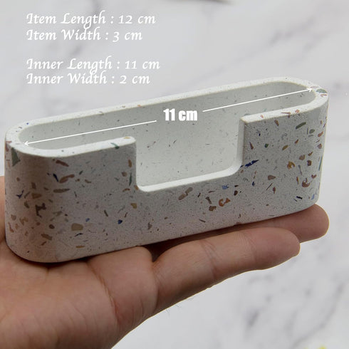 PARTSPOWER Business Card Holder for Desktop, Cement Horizontal Business Name Card Display Organizer, Desktop Accessory Business Name Card Organize...