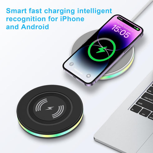 Samsung Wireless Charger Fast Charging Pad Android Phone Charger Pad Station for Samsung Galaxy S24 Ultra S24+ S24 S23 S22 S21 S20 S10,iPhone 15 P...