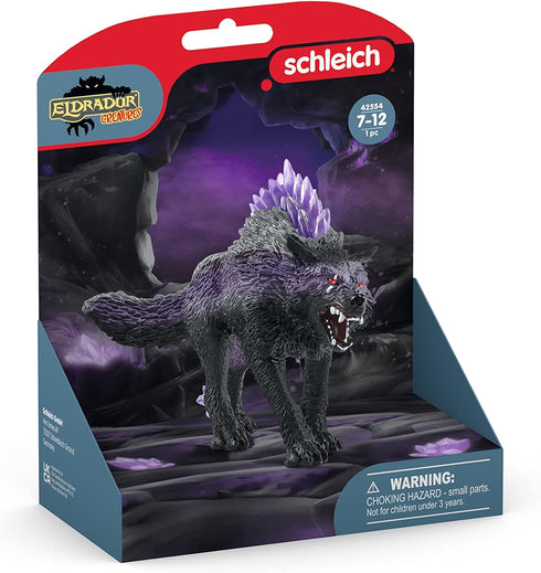 Schleich Eldrador Creatures Mythical Shadow Wolf Action Figure - Featuring Purple Coat and Translucent Back Crystals, Durable Toy for Boys and Gir...