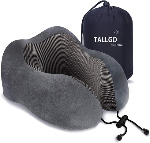 Travel Pillow, Best Memory Foam Neck Pillow Head Support Soft Pillow for Sleeping Rest, Airplane Car & Home Use (Grey)...