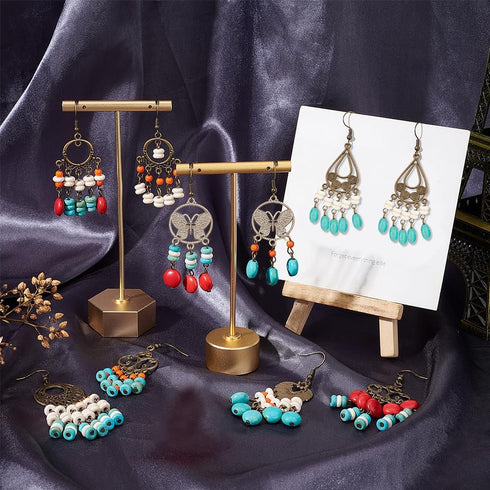 SUNNYCLUE 1 Box DIY Make 10 Pairs Bohemian Chandelier Earrings Making Kit Including Chandelier Links Turquoise Beads Earring Findings for Women Be...