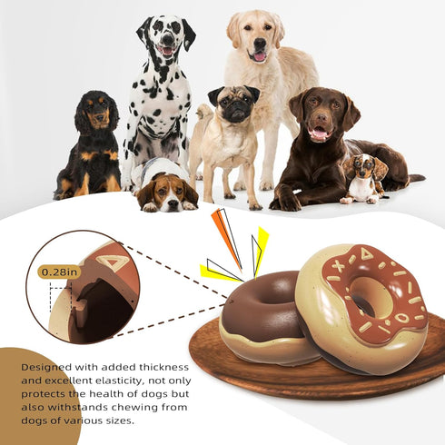 Dog Chew Toys for Aggressive Chewers, Indestructible Tough Squeaky Mental Stimulation Teeth Grinding Interactive Dog Chew Toys for Small/Medium/La...
