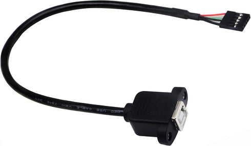 zdyCGTime Panel Mount USB 2.0 B Cable USB B Female to 5 pin Female Dupont Motherboard USB Header Cable (30cm/12inch)...