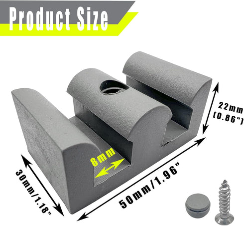 50mm Bathroom Sliding Door Glass Anti-Collision Block Side Guide Rail for Shower Door Bathroom Sliding Door Bumper Shower Room Accessories(4pcs,Gr...