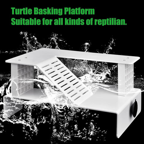 WEAVERBIRD Turtle Basking Platform, Turtle Tank Platform Aquarium Animal Sink Wharf, Double Decker Reptile Habitat, Climbing Shelf Turtle Tank Doc...