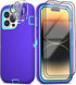 for iPhone 14 Pro Max Case 6.7" with 2 Screen Protector Tempered Glass & 2 Camera Lens Protector, Heavy Duty Full Protection Phone Case Military G...