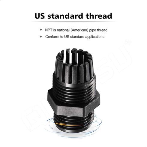 QILIPSU NPT Cable Gland Kits, Strain Relief IP68 Waterproof Nylon Cord Connector, 1/4" 3/8" 1/2" 3/4" 32pcs Wire Pass Through Grip (NPT Kits 32pcs...