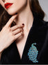 Rhinestone Peacock Brooch Pin Crystal Bird Brooch Safety Pin Animal Brooch Wedding Bridal Brooches Collar Lapel Pin Badge for Dress Shirts Coat...