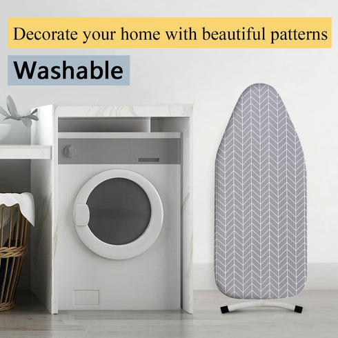 Small Ironing Board Cover Scorch Resistant, Cotton Iron Cover with Padding Heat Reflective Heavy Duty Pad … (Grey arrow, 12.5"x32")...