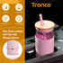 Tronco 20 oz Glass Tumbler with Lid and Straw, Reusable Iced Coffee Cup with Silicone Sleeve & Bamboo Lid, Smoothie Cup for Home, Office, for Fath...