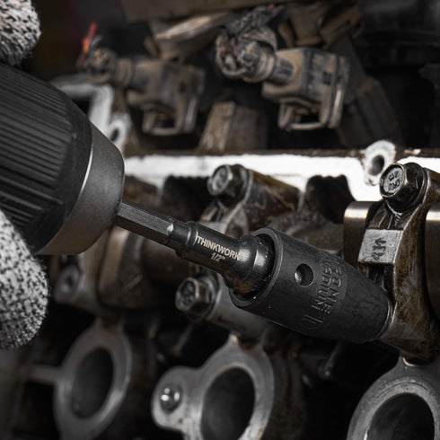 THINKWORK Impact Socket Adapter Set, 1/4" 3/8" 1/2" Drill Socket Adapter, 1/4" Hex Shank Impact Driver Socket Adapter for Cordless Drill, Impact D...