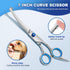 5 in 1 Professional Dog Grooming Scissors, 4CR Stainless Steel Set, Grooming Scissors for Dogs with Safety Round Tip, Upgraded Heavy Duty Titanium...