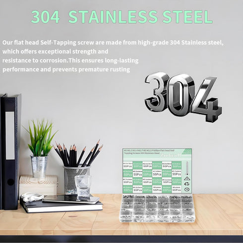 Flat Head Self Tapping Screws 1320Pcs Small Screws 304 Stainless Steel M1/1.2/1.4/1.7/2/2.2 Tiny Countersunk Cross Drive Head Electronic Screw 24 ...