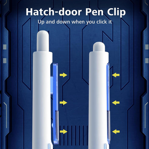 WRITECH Retractable Gel Ink Pens: Low Center of Gravity 0.7mm Medium Point Pen Multicolor with Refills No Smear Silent Click Black Blue Red 3ct Up...