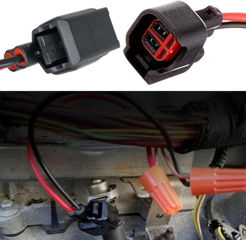 2 PCS Car Fuel Injector Connector, EV6 EV14 Low-frequency Leaded Multi-Functional Wire Pigtail Connector, Replacement Modification Accessories, Co...