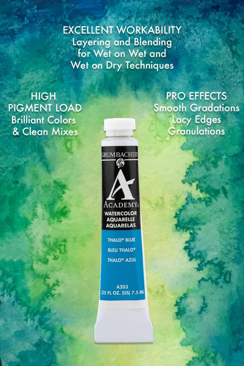 Grumbacher Academy Watercolor Paint, 7.5ml/0.25 Ounce, Ultramarine Blue (A219)...