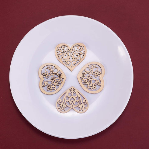 LiQunSweet 100-Pieces 2 Inches Undyed Wood Pendants Valentines Heart Cutouts Wooden Unfinished Slices Charms for Earring Jewelry Making DIY Findin...