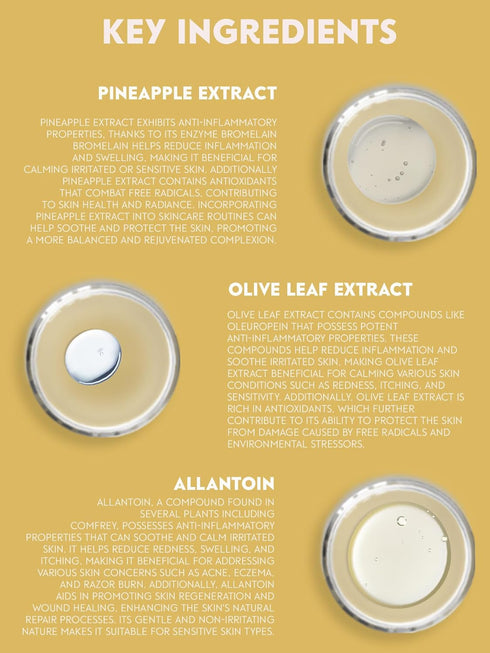Exfoliating Pineapple Face Milk Serum with Olive Leaf Extract and Allantoin, 1 Fl Oz / 30 ml...