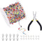 Tanstic 42Pcs 16.4Feet/5M Beaded Silver Chain Kit, Stainless Steel Colorful Bead Link Chain, Rosary Chain Bulk with Lobster Clasps, Jump Rings and...