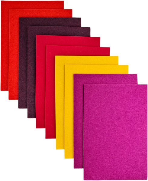 Jtnohx Felt, 3mm Thick Felt Sheets, 8"x12" Felt Fabric for Crafts, 10 Pcs Hard Stiff Color Felt for Sewing Holiday & DIY (Thanksgiving Colors Seri...