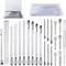 25 Pcs Stainless Steel Lab Spatula Micro Scoop Set Laboratory Tiny Mixing Spatula with Tweezers Long Sampling Spoon for Powders Gel Cap Capsule Fi...