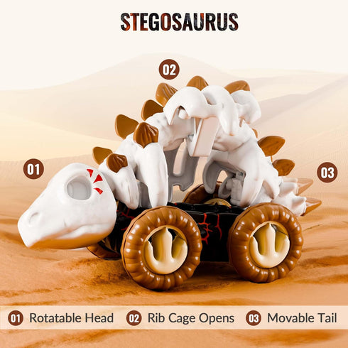 iPlay, iLearn ???????? ?????? Dinosaur Monster Truck Toys for Toddlers 1-3, Skeleton Pull Back Dino Car for Kids 2-4 Year, Boy Cool T-Rex Fossil V...