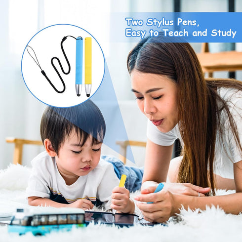 2pcs Kid-Friendly Stylus Pens for Touch Screens, Capacitive Stylus Pen with Spring Cord, Children's Stylus Pen Crayon Stylus Pen for Ipad Touch Sc...