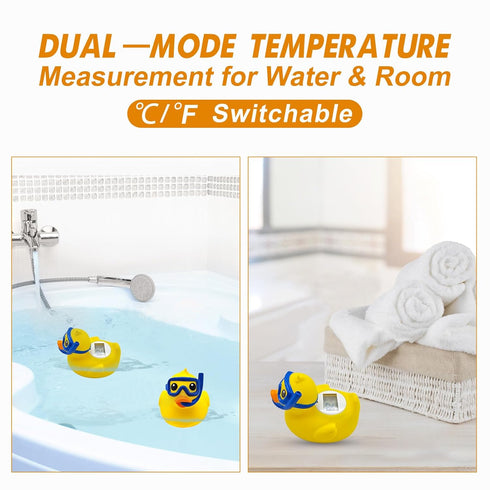 Cute Diving Yellow Duck Baby Bath and Room Thermometer Floating Toy Safety Temperature Water Thermometer...