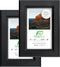 FrameWorks 2-Pack 1 3/8" Thick Black Wooden Shadow Box Picture Frames 4” x 6” with Removable White Mat to 3.5" x 5" Photo...
