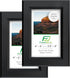 FrameWorks 2-Pack 1 3/8" Thick Black Wooden Shadow Box Picture Frames 4” x 6” with Removable White Mat to 3.5" x 5" Photo...