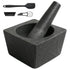 Pepe Nero Large Granite Mortar and Pestle Set - Heavy Duty Stone Grinder Bowl, Non Slip Base (Black, 5.5")...
