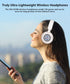 Wireless On-Ear Headphones Bluetooth with Microphone, Lightweight Foldable Wireless Headphones Built-in LED Lights, FM Radio, Micro SD/TF Slot for...