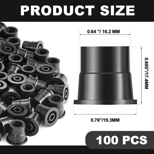 Plastic Baluster Connectors for 3/4" Od Round Balusters Black Baluster Adapter for Deck Handrails Balusters Stair Home House Indoor Outdoor(100 Pc...