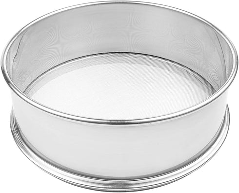 Stainless Steel Flour Sifter Fine Mesh Round Flour Sifter for Baking 8" Diameter x 2.5" High; Mesh-Hole Size 0.85mm...