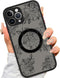 Magnetic Case for iPhone Compatible with MagSafe iPhone 14 Case, Black Flower Floral for Women Girls Protective Case (for iPhone 14)......