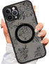 Magnetic Case for iPhone Compatible with MagSafe iPhone 14 Case, Black Flower Floral for Women Girls Protective Case (for iPhone 14)......