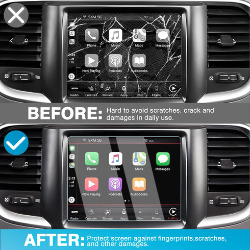 Karltys 2 Pack Ram Screen Protector for 2013-2023 Dodge Ram 1500 2500 3500 New 8.4-Inch Touchscreen, 9H Tempered Glass Protector for Ram 1500 Acce...