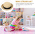 Mini Straw Hats for Dolls: Miniature Knitting Straw Hat Natural Mini Hat Doll Straw Hat for DIY Craft Dollhouse Decoration Accessories...