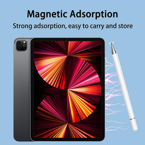Stylus Pens for Touch Screens with Anti-Scrolling Design, 2 in 1 Disc & Fiber Tip Stylus Pen for iPad with Magnetic Adsorption, Compatible with Al...