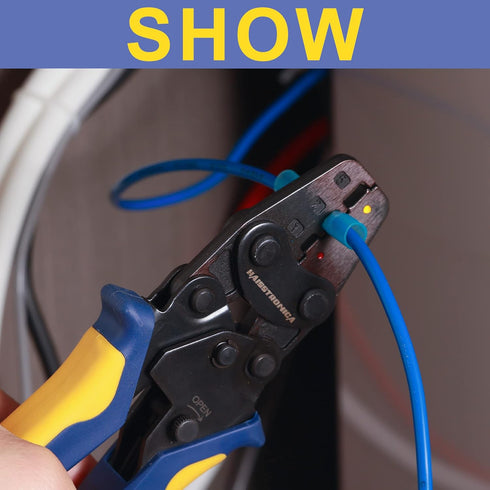 haisstronica Crimping Tool For Heat Shrink Connectors,AWG 22-10 7Inch Ratcheting Wire Crimper Tool...