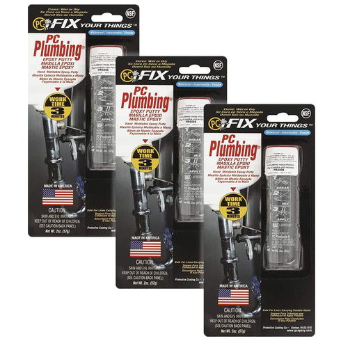 PC Products PC-Plumbing Epoxy Putty, 2 oz Stick, 3-Pack, Gray (25932)...