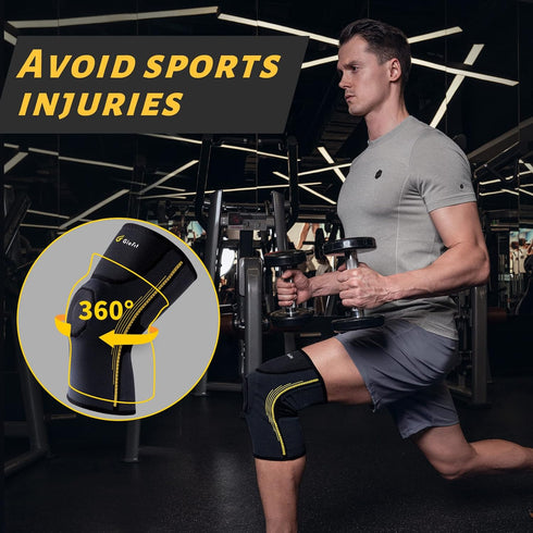 Professional Knee Brace, Compression Knee Sleeve with Patella Gel Pad & Side Stabilizers, Knee Support Bandage for Pain Relief, Medical Knee Pad...