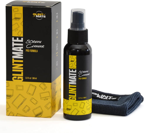 Screen Cleaner Spray (3.3oz) - Glint Mate Spray Bottle and Microfiber Cloth Kit - PRO FORMULA for TV, Laptop, Monitor, Phone & Tablet (3.3oz)...
