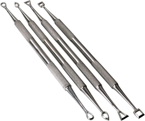 HTS 156C4 4 Pc Stainless Steel Hollow Tip Carver Wax & Clay Sculpting Tool Set...
