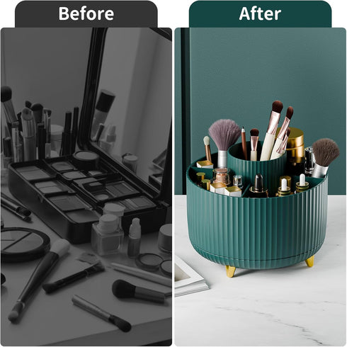 360° Rotate Makeup Brush Holder Organizer, Makeup Organizers Countertop, Makeup organization and Skincare Storage for Vanity, Desktop, Bathroom (G...