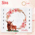 Highland Cow Baby Monthly Milestone Blanket Floral Scotland Photo Prop Blanket with New to The Herd Cattle Nursery Stuff Gift Ideas for Girl Newbo...