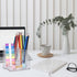 Clear Acrylic Pencil Pen Holder Cup, Desk Organizers and Accessories, Makeup Brush Holder 3 Compartments, Modern Minimalist Desktop Stationery Sto...