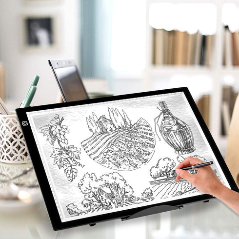USLINSKY Adjustable Light Box Laptop Pad Stand, Multifunction(6 Angles) Skidding Prevented Tracing Holder for A3 A4 LED Tracing Light Pad & Diamon...