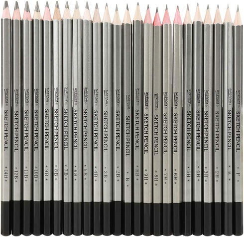 Tekenpotloden, Pencil Non Toxic Colored Paint H9 to H Pencils 9H-14B 24Pcs Sketch Art Graphite Drawing...